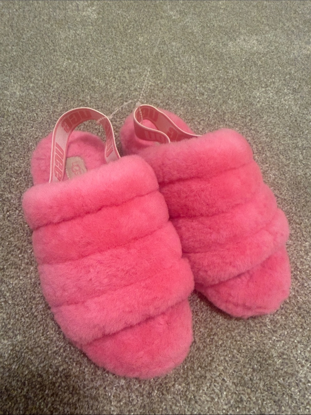 UGG Hot Pink Shearling Slide
Sandals with Logo Strap
